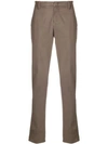 Dondup Gaubert Dark Beige Cotton Chino Trousers In Brown