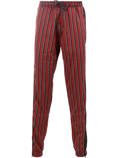 Andrea Crews Striped Track Pants In Red