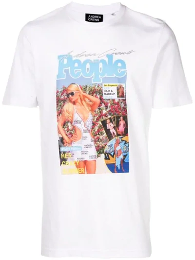 Andrea Crews Magazine Print T-shirt - White