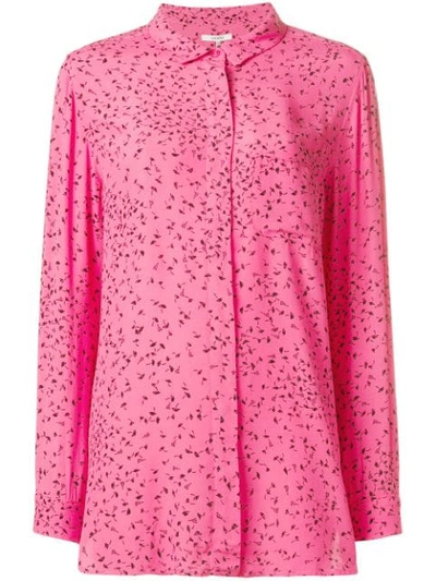 Ganni Printed Blouse In Pink
