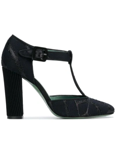 Paola D'arcano Jacquard Black Pumps