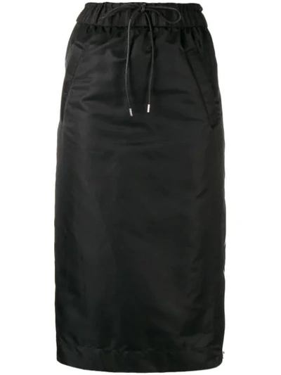 Sacai Drawstring Flared Midi Skirt - Black