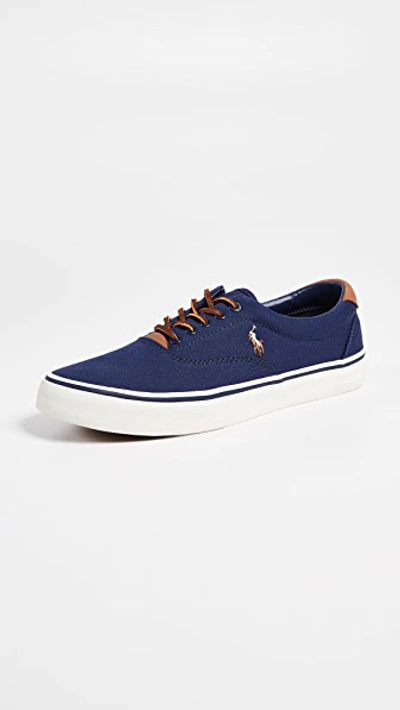 Polo Ralph Lauren Thorton Low Top Sneakers In Dark Blue