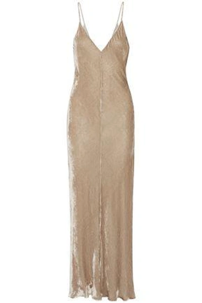 Juan Carlos Obando Woman Velvet Maxi Slip Dress Neutral