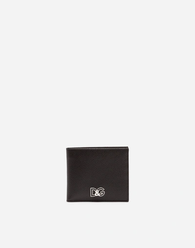 Dolce & Gabbana Dauphine Calfskin Wallet In Black