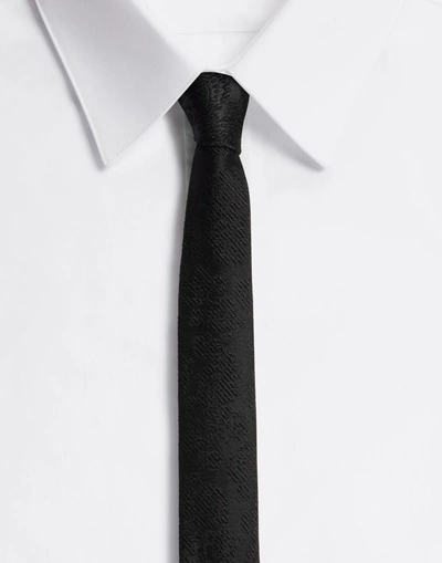 Dolce & Gabbana 4cm Slim Tie In Jacquard In Black