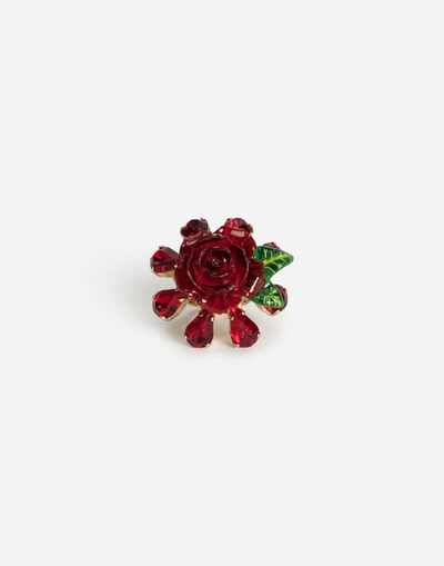 Dolce & Gabbana Ring With Rose In Red