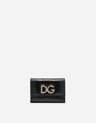 Dolce & Gabbana Small Continental Leather Wallet In Black