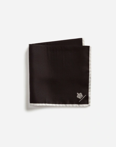 Dolce & Gabbana Silk Pocket Square In Black