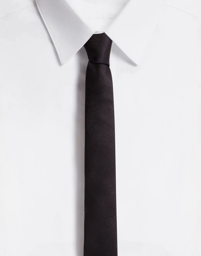 Dolce & Gabbana 4 Cm (16”) Silk Blade Tie In Black