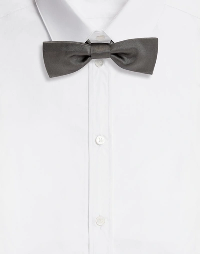 Dolce & Gabbana Silk Bow Tie In Gray