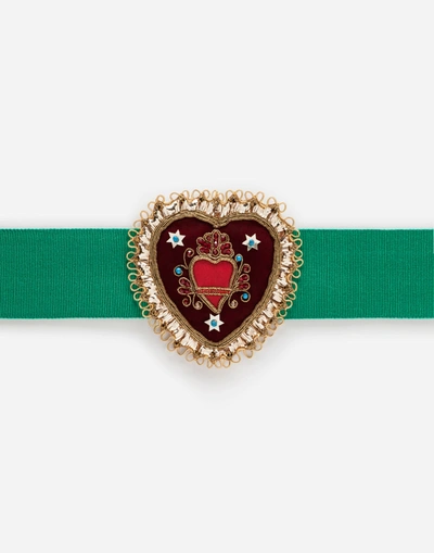 Dolce & Gabbana Belt With Decorative Patch In Multicolor