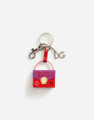 Dolce & Gabbana Lucia Charm Key Ring In Multicolor