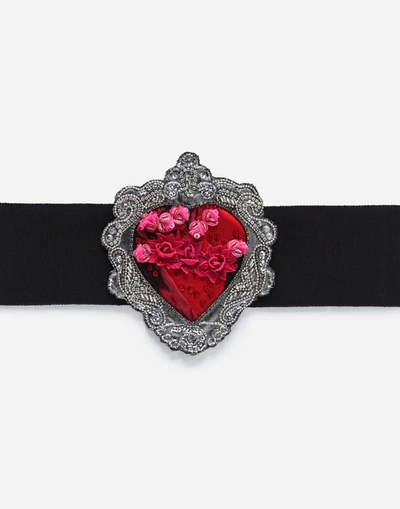 Dolce & Gabbana Belt With Decorative Patch In Multicolor