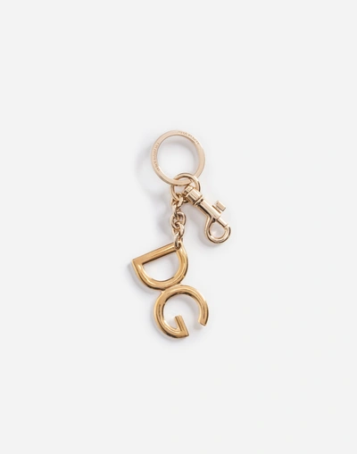 Dolce & Gabbana Keychain With Logo Charm In Gold