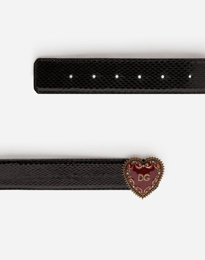 Dolce & Gabbana Belt In Ayers Snakeskin In Black