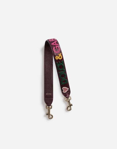 Dolce & Gabbana Ayers Strap With Patch In Bordeaux