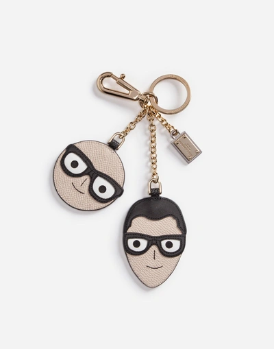 Dolce & Gabbana Keychain With A Charm Of The Designers In Black