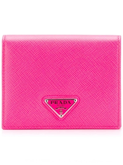 Prada Saffiano Flap Wallet - Pink In Pink