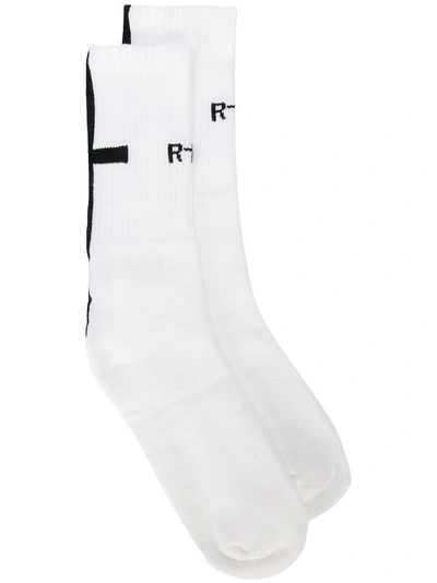 Rta Contrast Stripe Socks In White