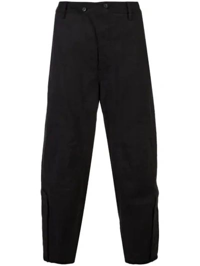Ziggy Chen Cropped Tapered Trousers - Black