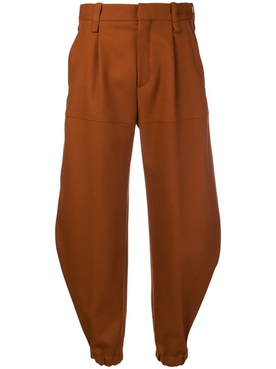 Chloé Cropped Tapered Trousers - Brown