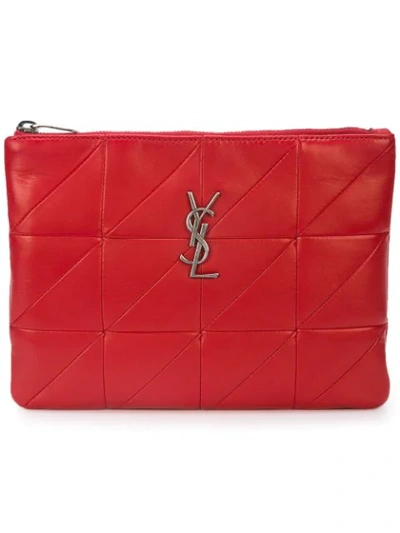 Saint Laurent Jamie Document Holder ”carré Rive Gauche” In Red