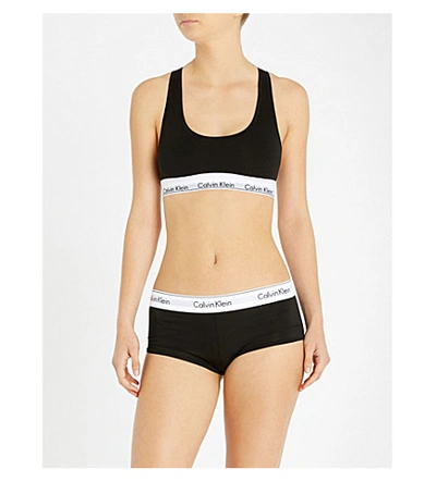 Calvin Klein Modern Stretch-cotton Bralette In Black