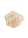 Gucci Tiger Head Brooch In Nude & Neutrals