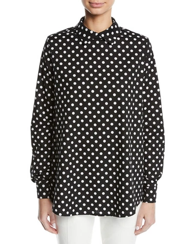 Paskal Polka-dot Collared Long-sleeve Cotton Shirt In Multi Pattern