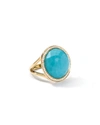 Ippolita Small Round Lollipop Ring In Turq/diamond