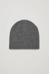 Cos Ribbed Cashmere Hat In Grey
