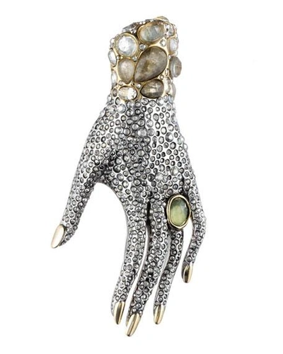 Alexis Bittar Crystal Encrusted Hand Pin In Clear