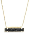 Kendra Scott Leanor Druzy Pendant Necklace In Black Drusy/ Gold