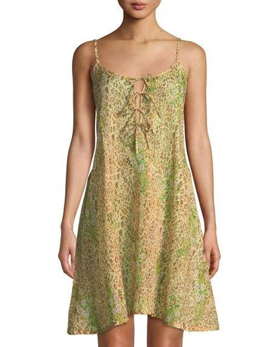 La Costa Del Algodon Calista Leopard Floral Short Nightgown