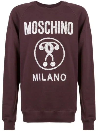 Moschino Logo Print Sweatshirt - Red