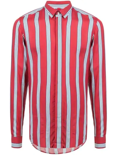 Lords And Fools Longsleeved Striped Shirt In Red