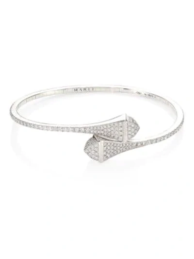 Marli Cleo By  18k White Gold & Diamond Bangle Bracelet