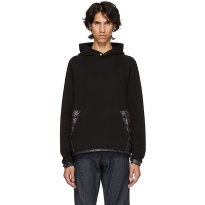 Moncler Black Maglia Down-filled Hoodie In 112-999.blk