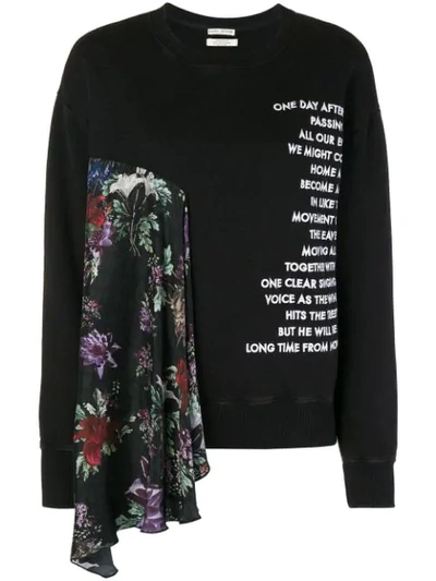 Each X Other Floral Scarf Detailed Sweatshirt In Black