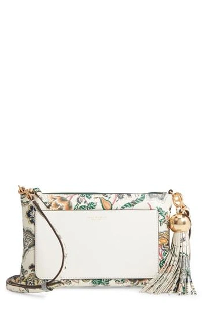 Tory Burch Floral Tassel Crossbody Bag - Ivory In Ivory Happy Times