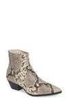 Steve Madden Cafe Reptile-embossed Leather Ankle Boots In Natural-reptile