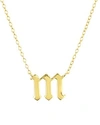 Argento Vivo Gothic Initial Pendant Necklace, 16 In Gold/m