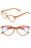 The Book Club The Bookclub The Art Of Snore 53mm Blue Light Blocking Reading Glasses In Saffron