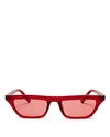 Quay Women's Finesse Slim Square Sunglasses, 55.5mm In Red/ Red