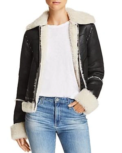Sunset & Spring Faux-shearling Studded Jacket - 100% Exclusive In Crackle Black