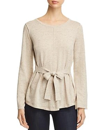 Heather B Belted Sweater In Heather Oatmeal