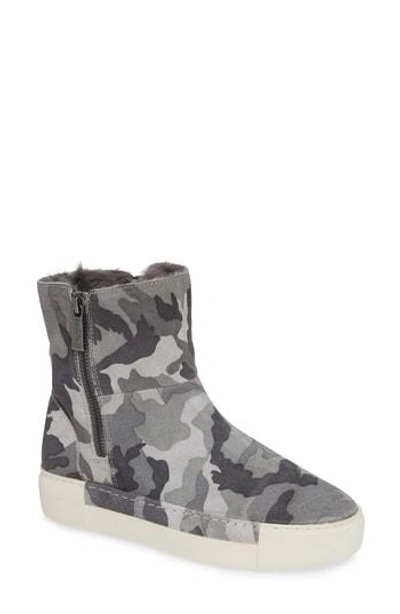 Jslides Victory Double Zip Boot In Green Camo Suede