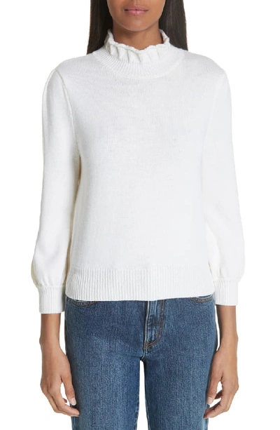 Co Llar Wool Sweater In Ivory