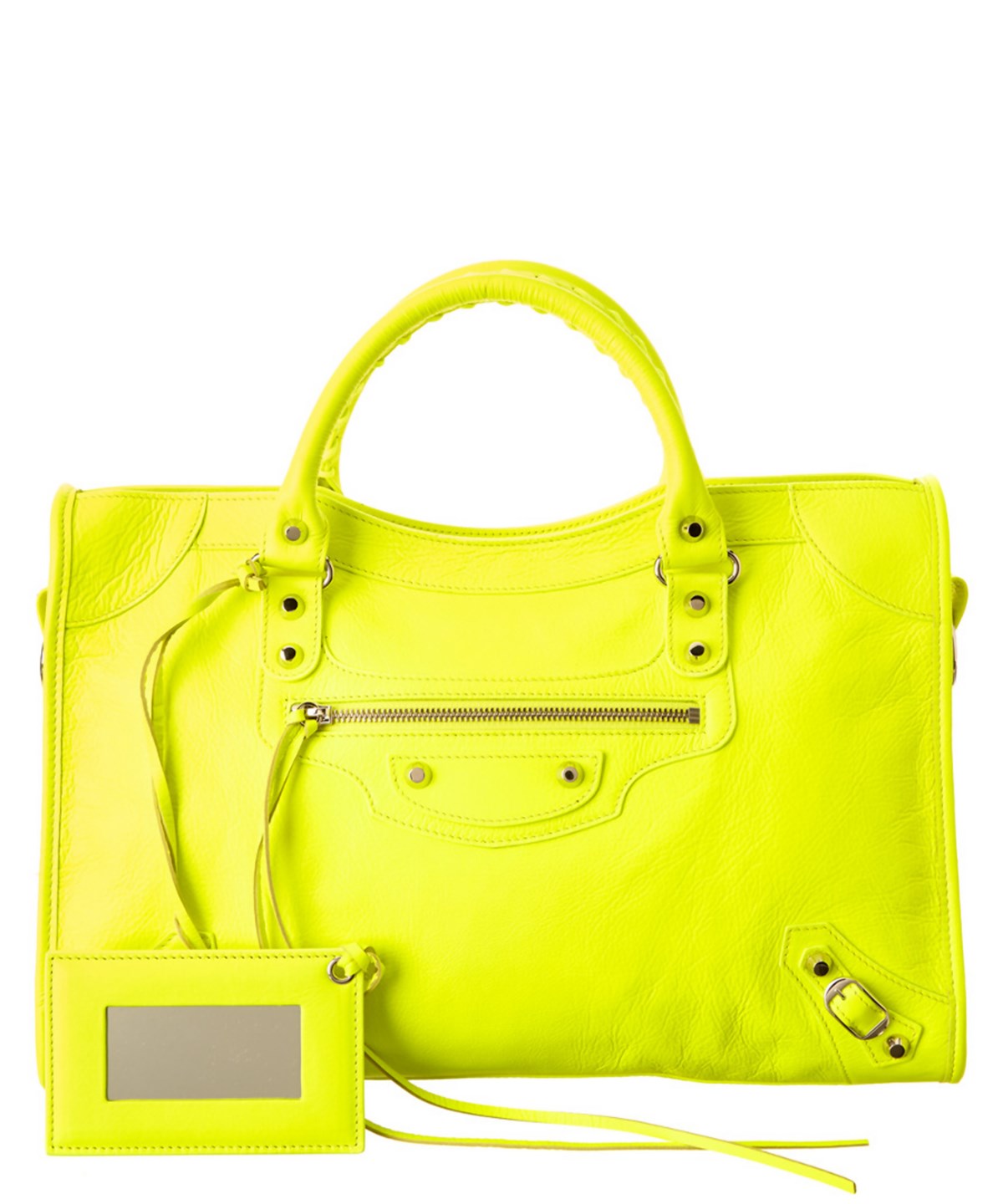 neon yellow balenciaga bag
